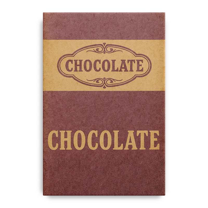 Vintage Chocolate Bar Front - Canvas Wall Art