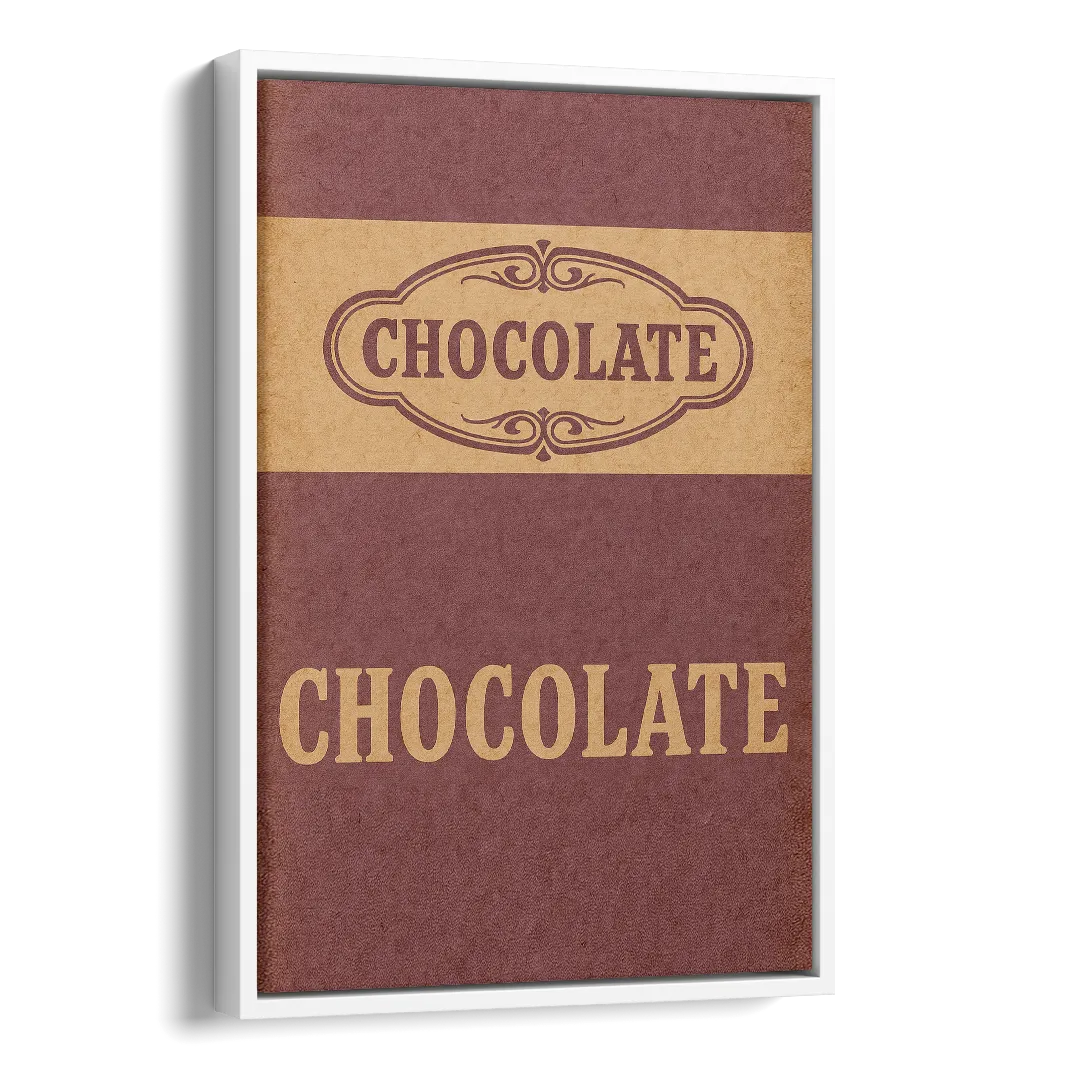 Vintage Chocolate Bar Side - White Canvas Wall Art