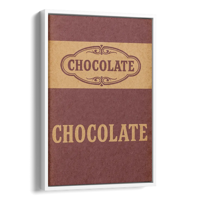 Vintage Chocolate Bar Side - White Canvas Wall Art