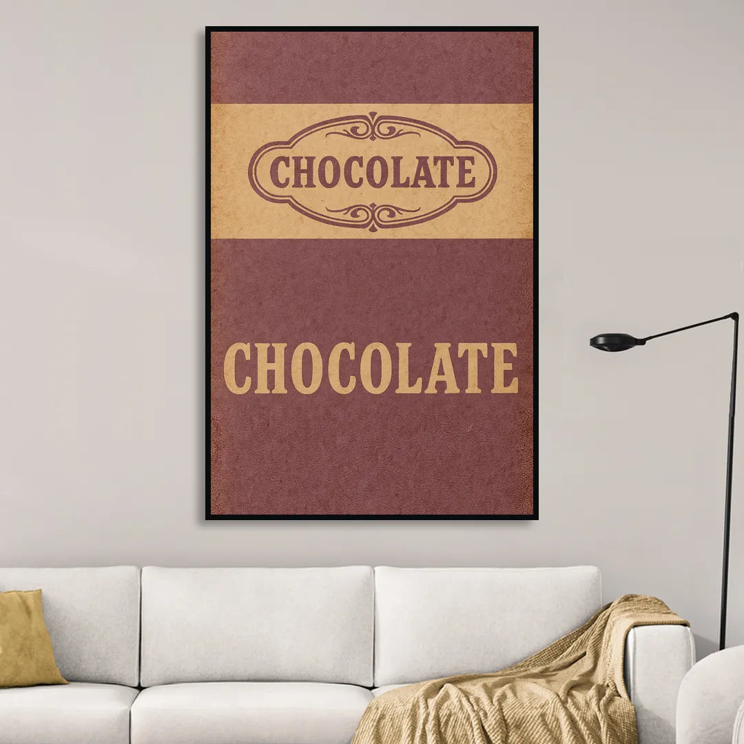 Vintage Chocolate Bar Sitting Room - Black Canvas Wall Art