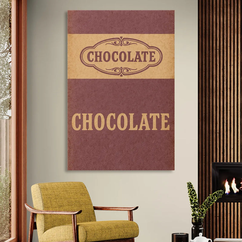 Vintage Chocolate Bar Living Room - Canvas Wall Art