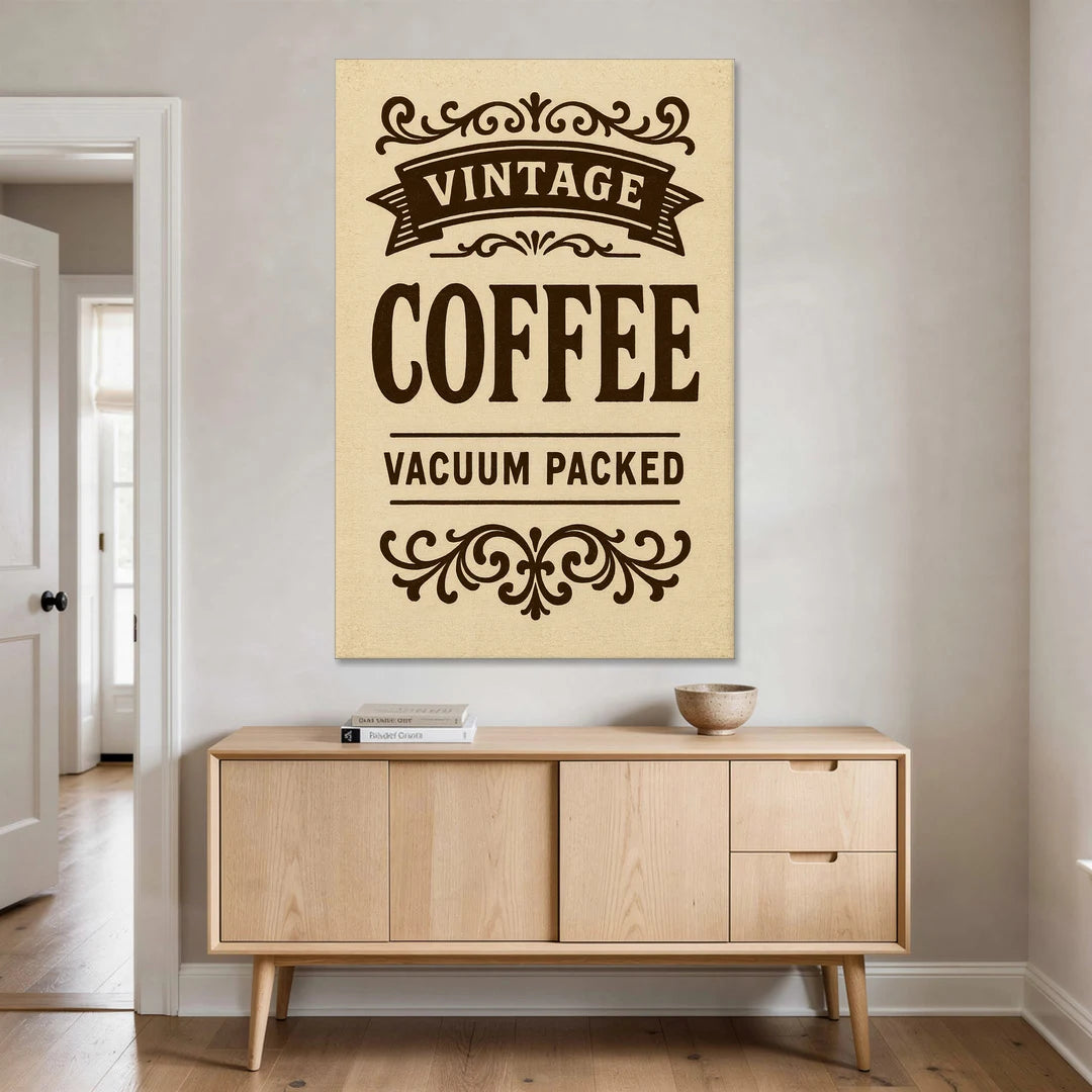 Vintage Coffee Vacuum Packed - Canvas Wall Art - Coffee Table - 40x60