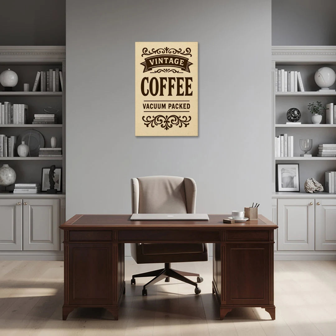Vintage Coffee Vacuum Packed - Canvas Wall Art - Office - 24x36