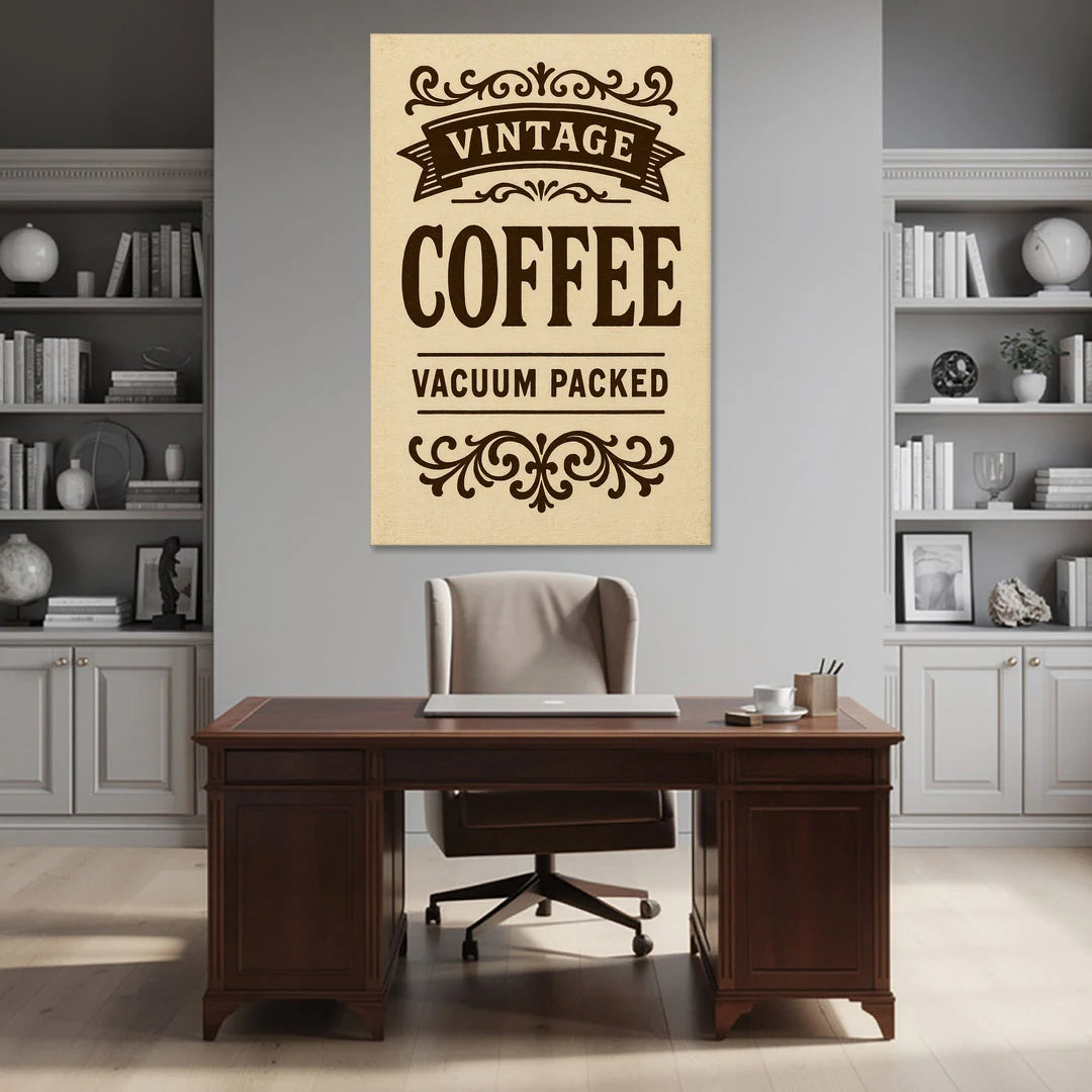 Vintage Coffee Vacuum Packed - Canvas Wall Art - Office - 40x60