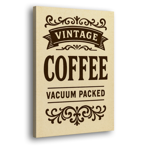 Vintage Coffee Vacuum Packed - Canvas Wall Art - Side