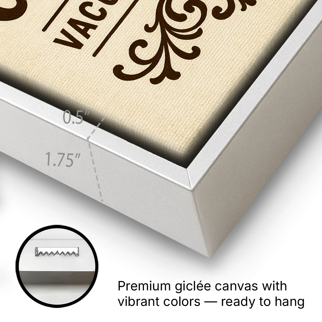 Vintage Coffee Vacuum Packed - White Framed Canvas Wall Art - Gallery Wrap Corner