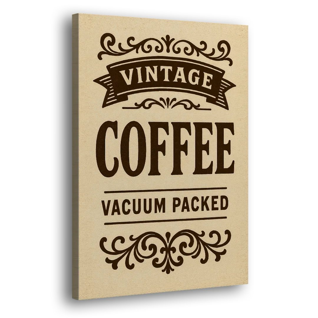 Vintage Coffee Vacuum Packed Side - Canvas Wall Art