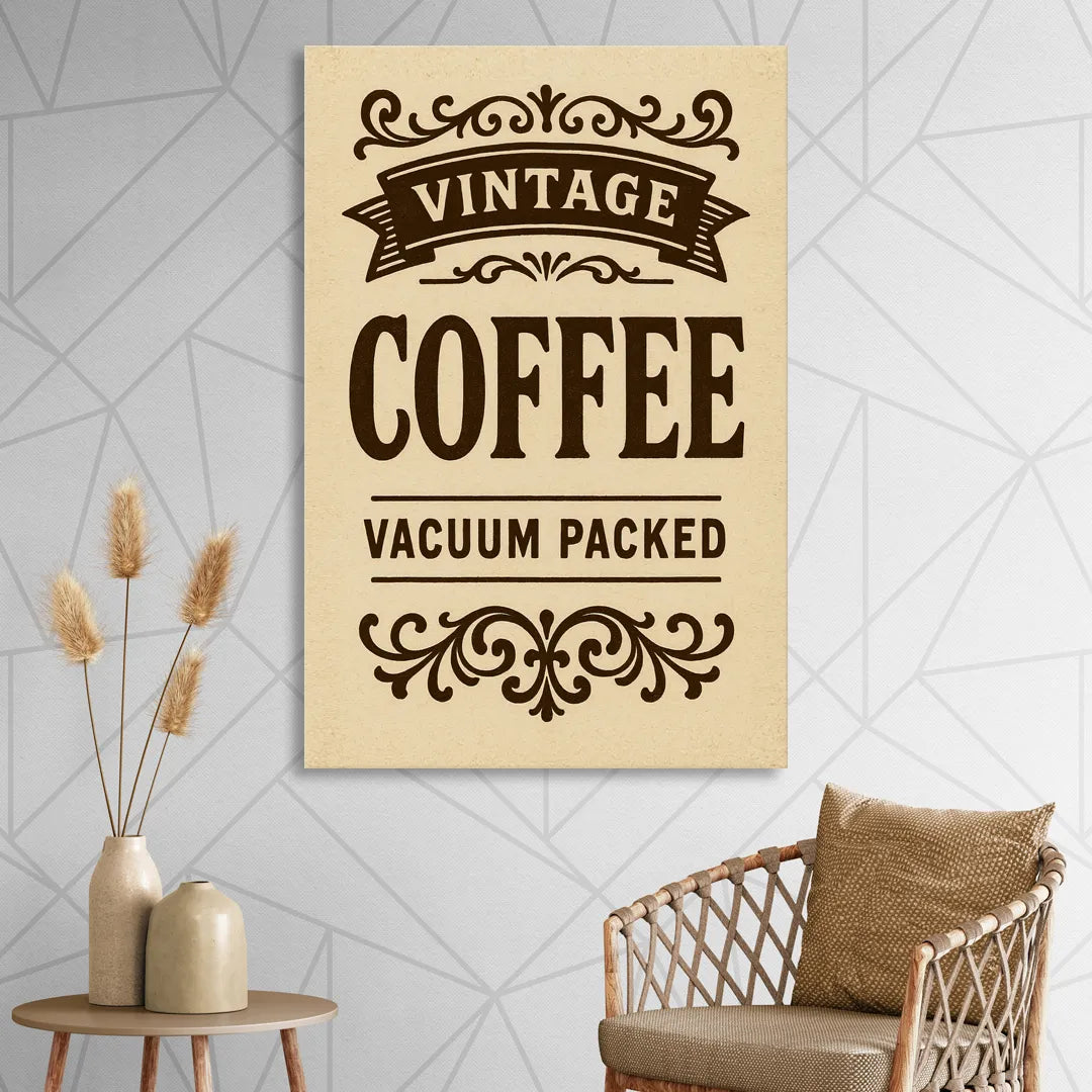 Vintage Coffee Vacuum Packed Living Room - Canvas Wall Art