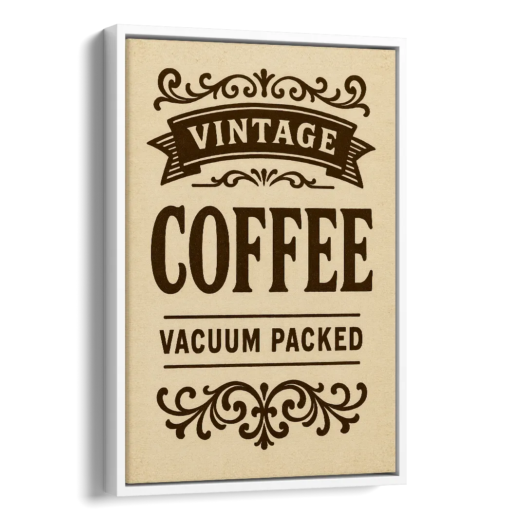 Vintage Coffee Vacuum Packed Side - White Canvas Wall Art