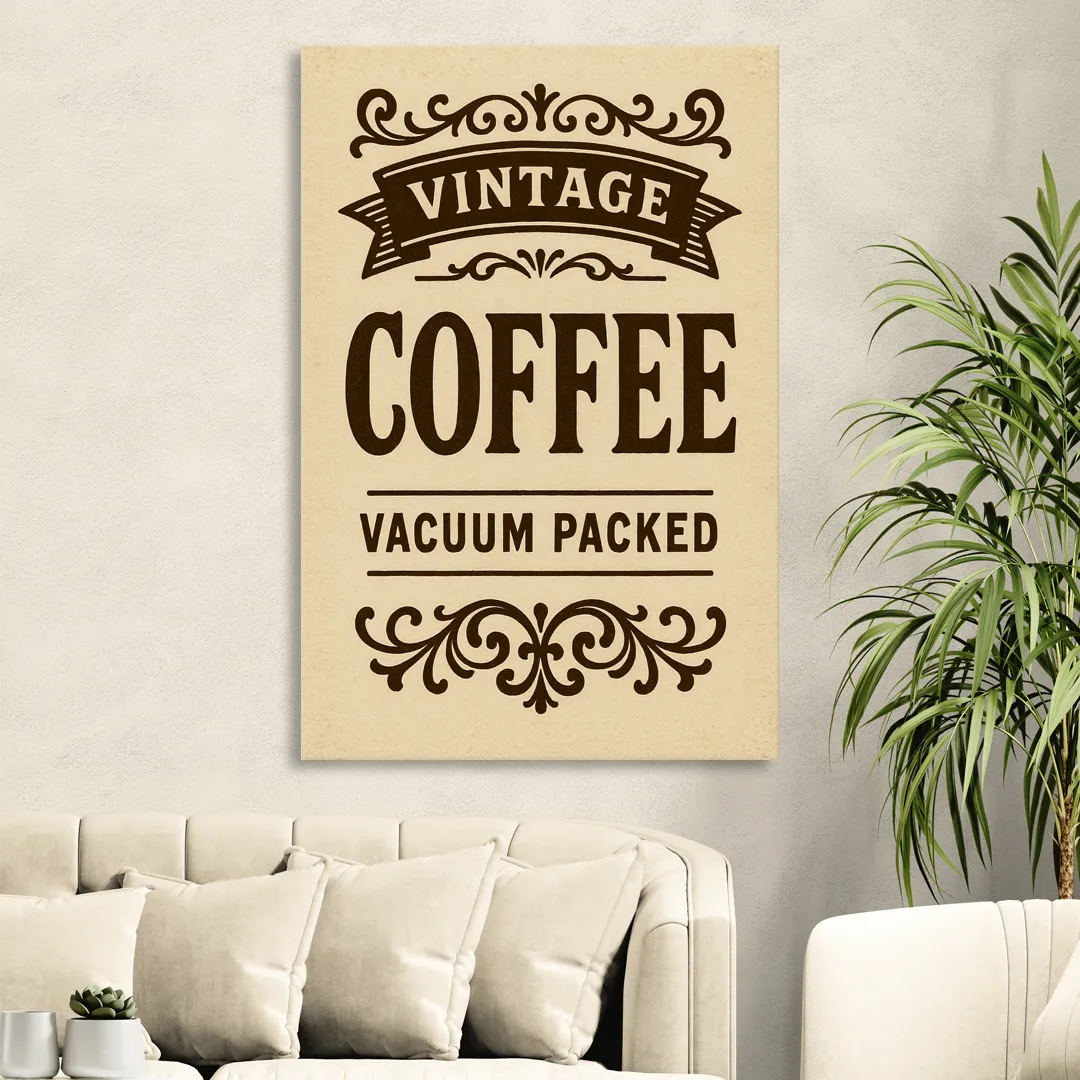 Vintage Coffee Vacuum Packed Sitting Room - Canvas Wall Art