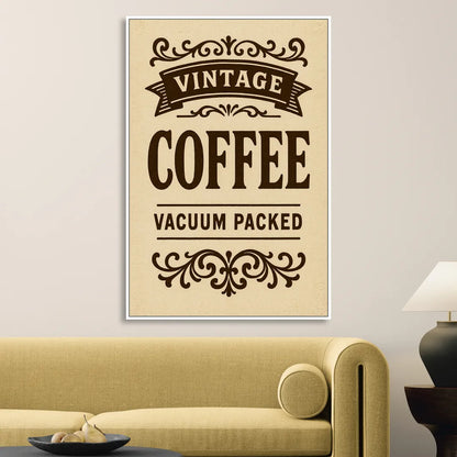 Vintage Coffee Vacuum Packed Sitting Room - White Canvas Wall Art