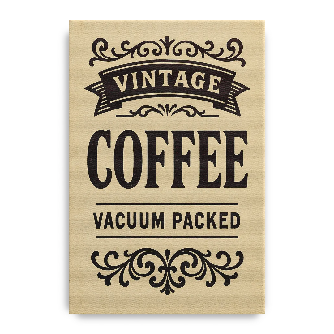 Vintage Coffee Vacuum Packed Front - Canvas Wall Art