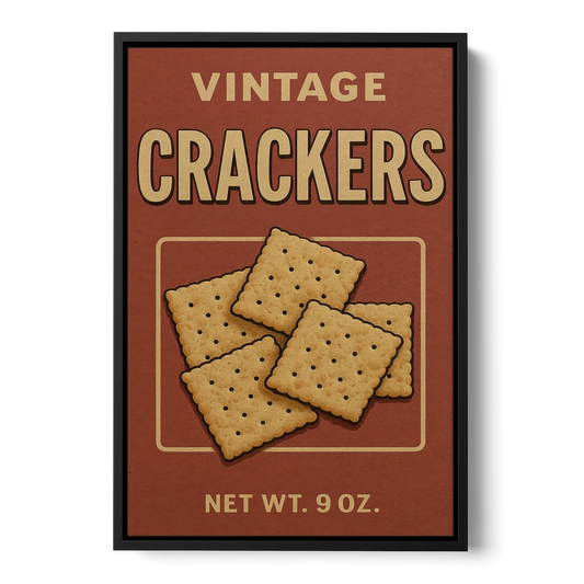Vintage Crackers - Black Framed Canvas Wall Art - Front