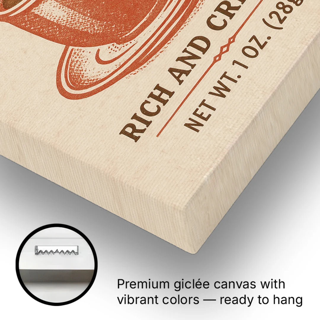Vintage Creamy Hot Cocoa - Canvas Wall Art - Gallery Wrap Corner