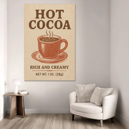 Vintage Creamy Hot Cocoa - Canvas Wall Art - Sofa - 40x60