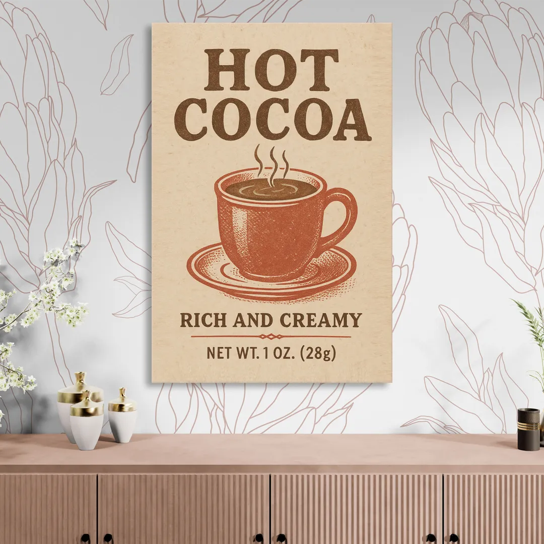 Vintage Creamy Hot Cocoa Living Room - Canvas Wall Art