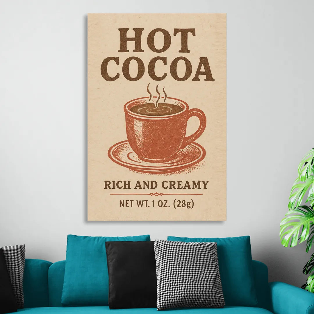 Vintage Creamy Hot Cocoa Sitting Room - Canvas Wall Art