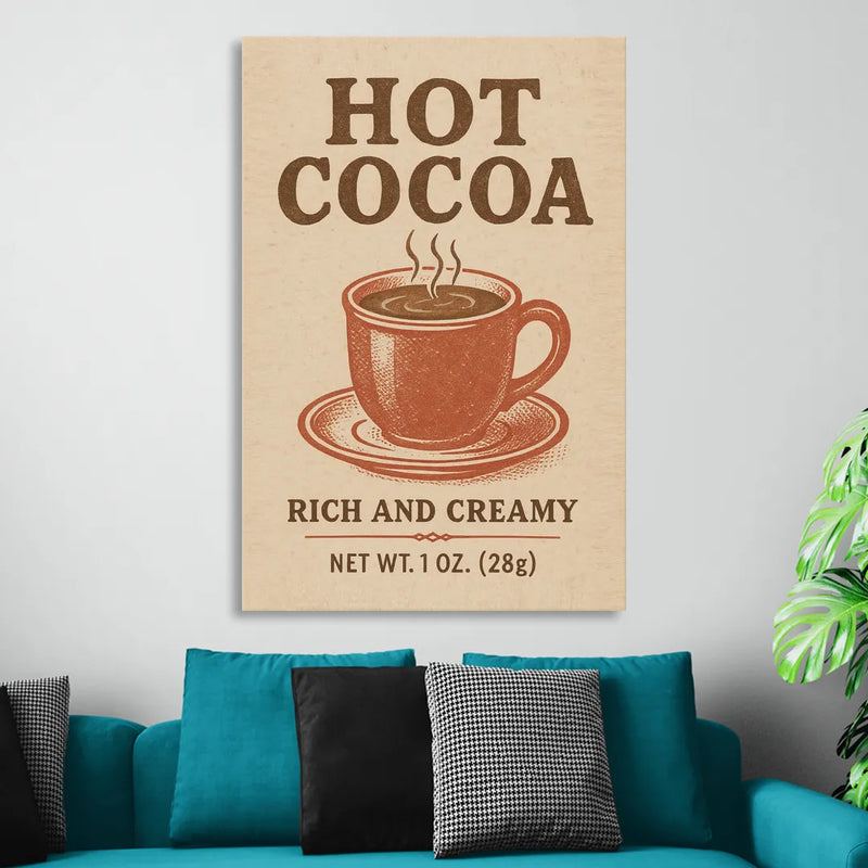 Vintage Creamy Hot Cocoa Sitting Room - Canvas Wall Art
