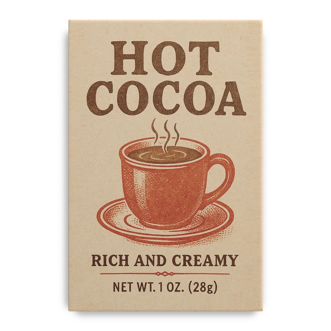 Vintage Creamy Hot Cocoa Front - Canvas Wall Art