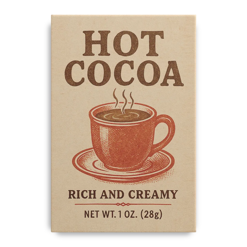 Vintage Creamy Hot Cocoa Front - Canvas Wall Art