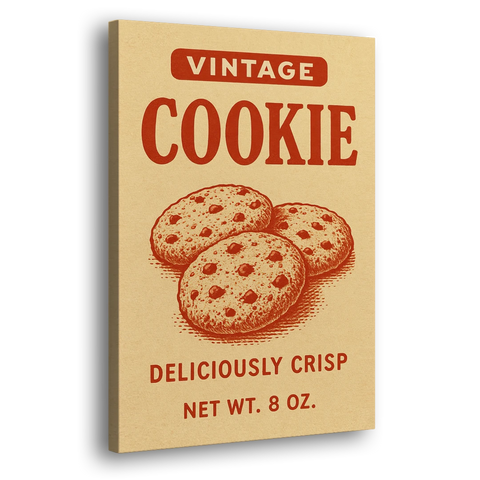 Vintage Deliciously Crisp Cookie - Canvas Wall Art - Side
