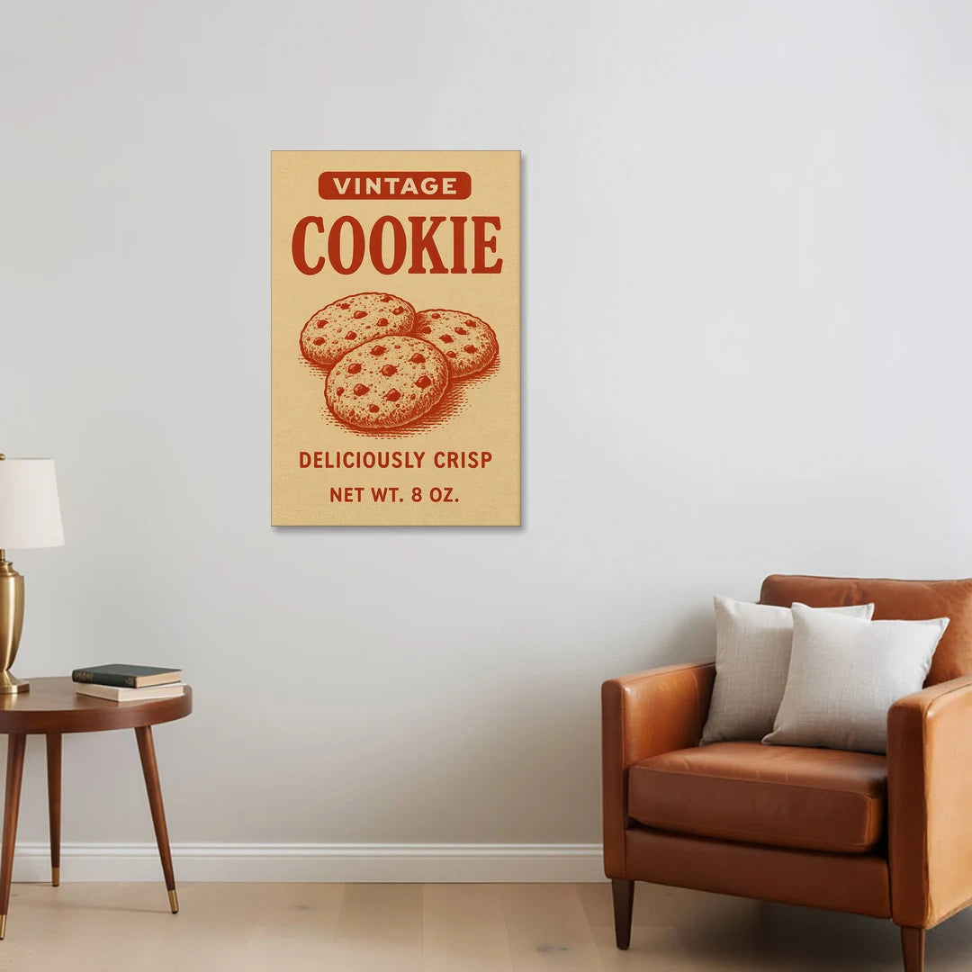 Vintage Deliciously Crisp Cookie - Canvas Wall Art - Sofa - 24x36