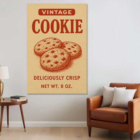 Vintage Deliciously Crisp Cookie - Canvas Wall Art - Sofa - 40x60