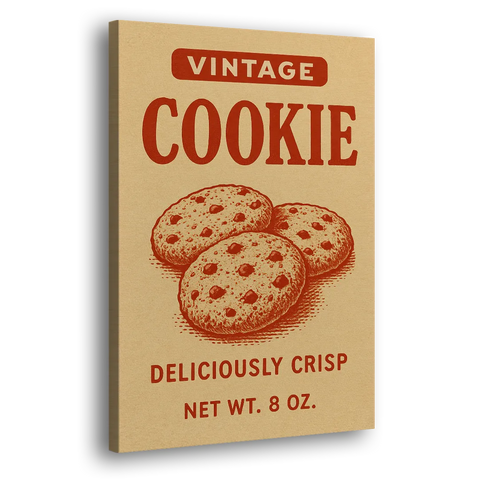 Vintage Deliciously Crisp Cookie - Canvas Wall Art
