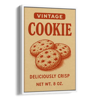 Vintage Deliciously Crisp Cookie Side - White Canvas Wall Art