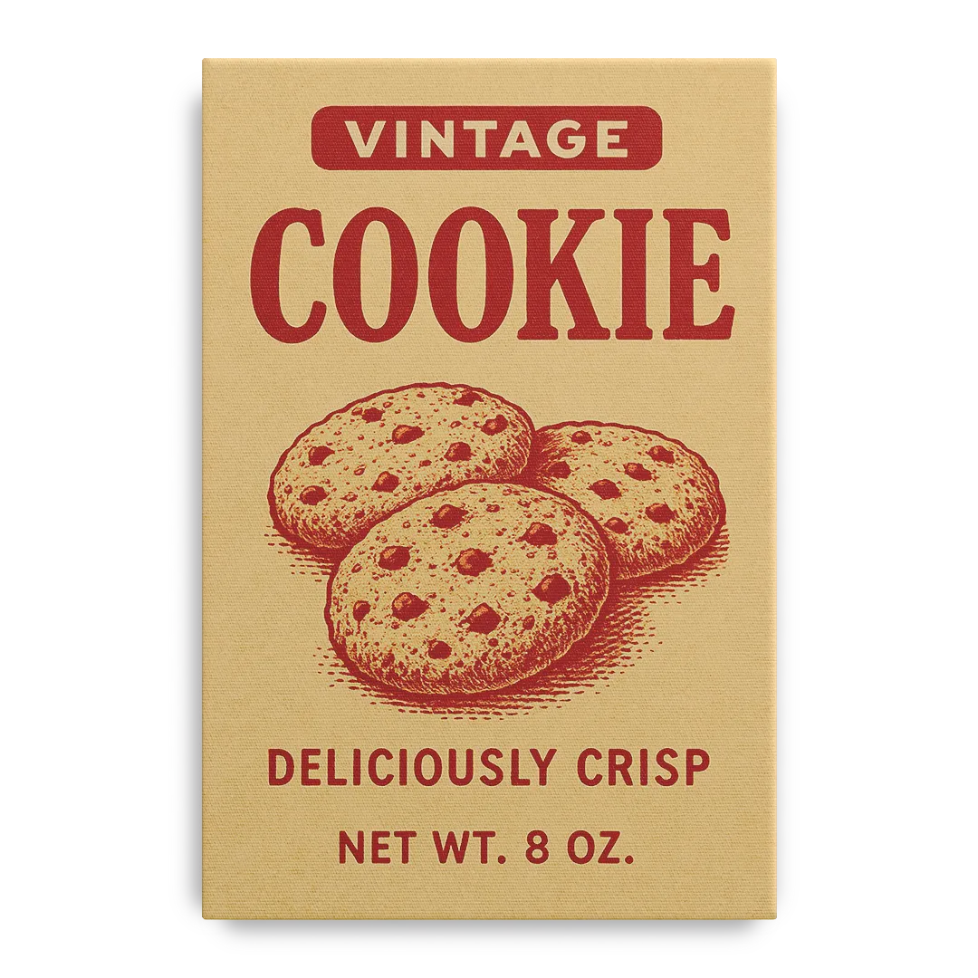 Vintage Deliciously Crisp Cookie Front - Canvas Wall Art