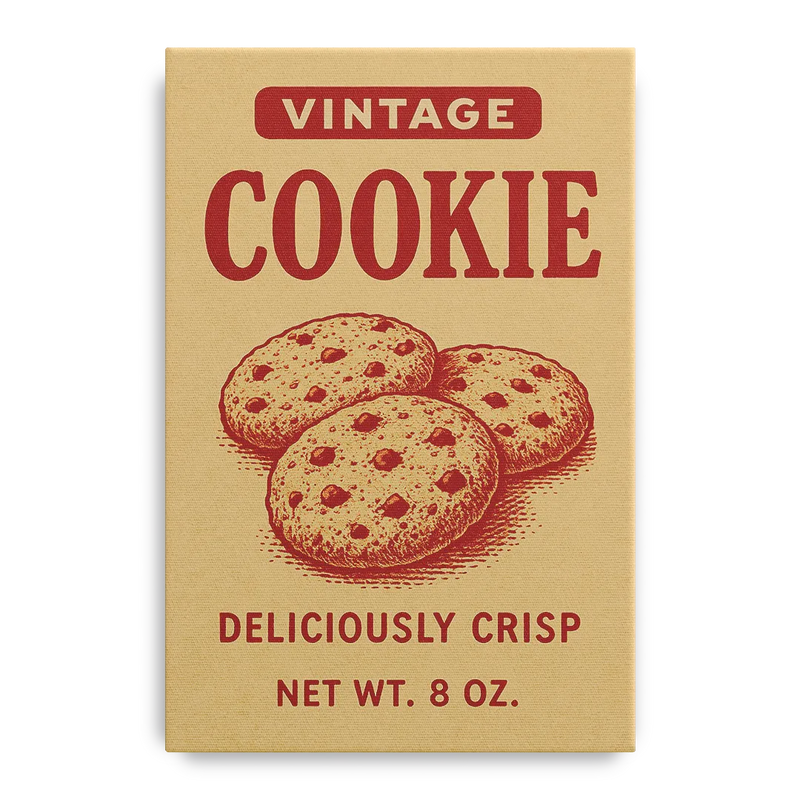 Vintage Deliciously Crisp Cookie Front - Canvas Wall Art