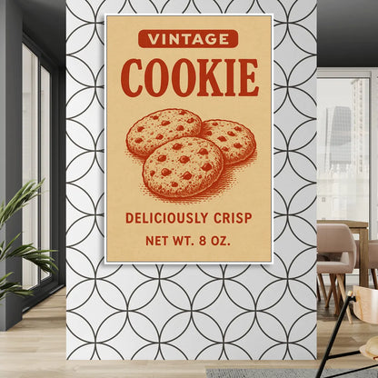 Vintage Deliciously Crisp Cookie Sitting Room - White Canvas Wall Art