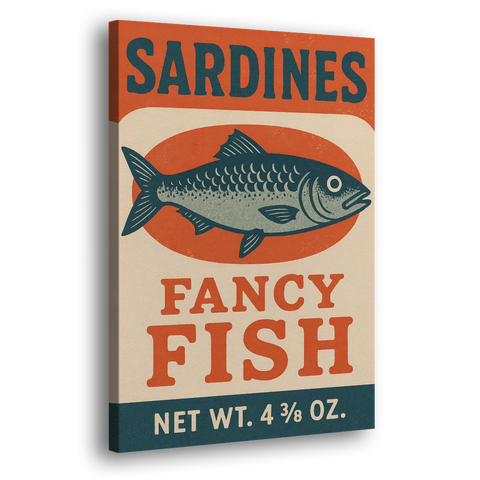 Vintage Fancy Fish Sardines - Canvas Wall Art