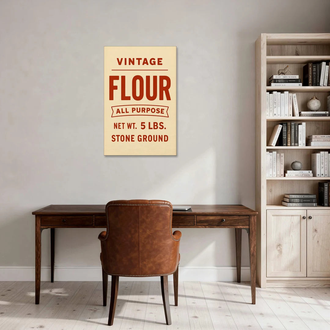 Vintage Flour - Canvas Wall Art - Office - 24x36