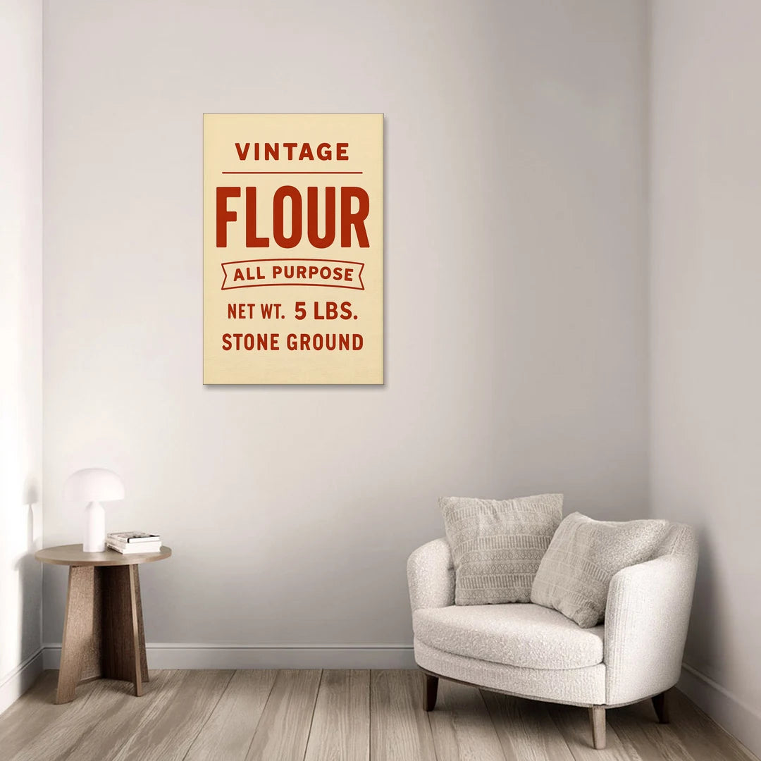 Vintage Flour - Canvas Wall Art - Sofa - 24x36