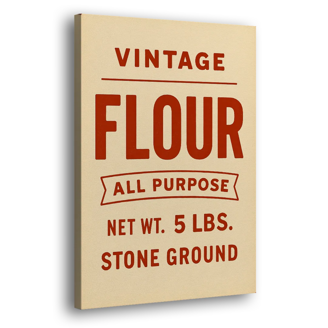 Vintage Flour Side - Canvas Wall Art