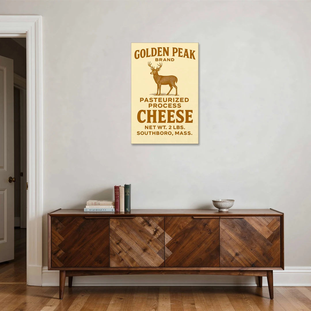Vintage Golden Peak Cheese - Canvas Wall Art - Coffee Table - 24x36