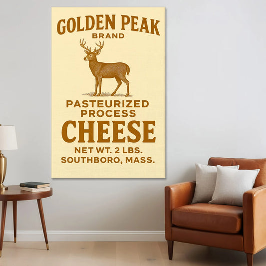 Vintage Golden Peak Cheese - Canvas Wall Art - Sofa - 40x60