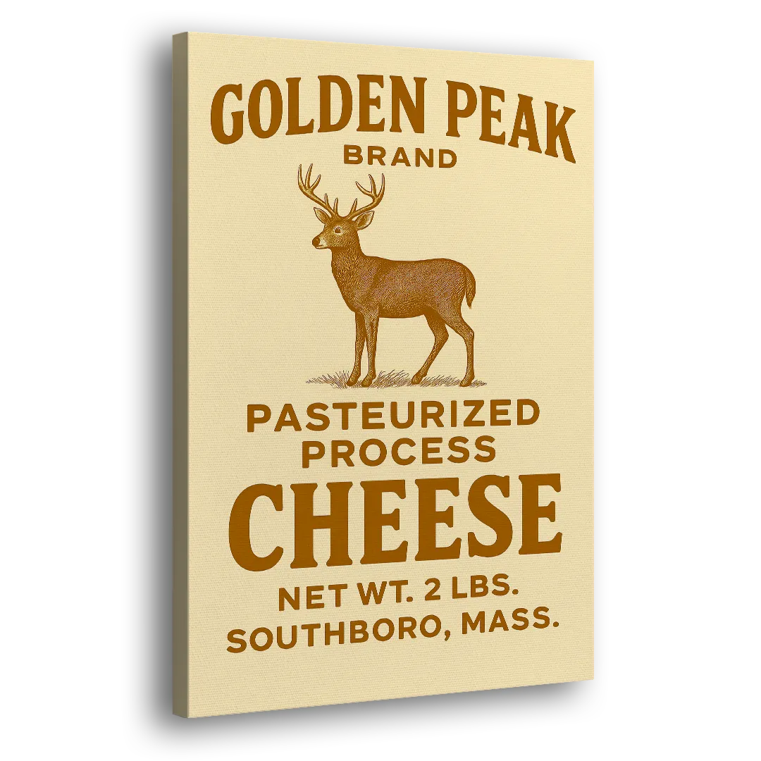 Vintage Golden Peak Cheese Side - Canvas Wall Art