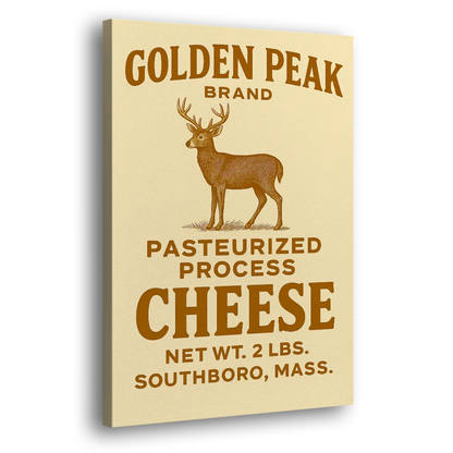 Vintage Golden Peak Cheese Side - Canvas Wall Art