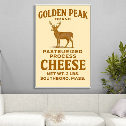 Vintage Golden Peak Cheese Sitting Room - White Canvas Wall Art