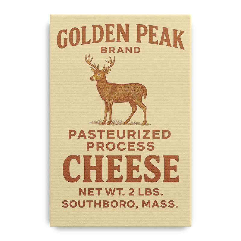 Vintage Golden Peak Cheese Front - Canvas Wall Art
