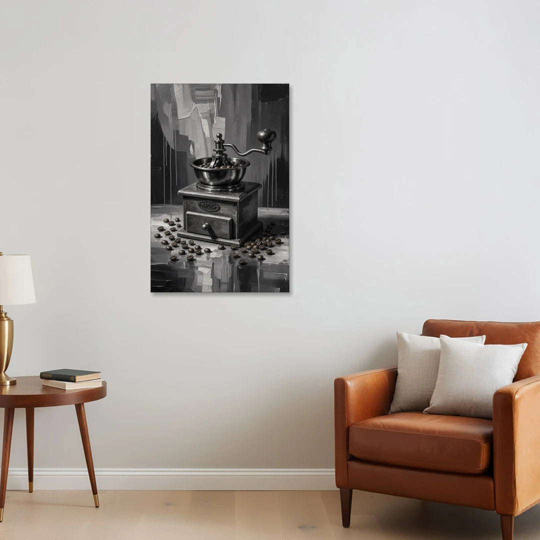 Vintage Hand-Crank Coffee Grinder - Canvas Wall Art - Sofa - 24x36