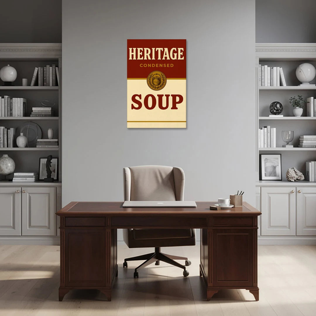 Vintage Heritage Soup - Canvas Wall Art - Office - 24x36