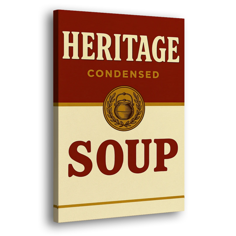 Vintage Heritage Soup - Canvas Wall Art - Side