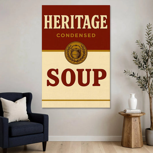 Vintage Heritage Soup - Canvas Wall Art - Sofa - 40x60