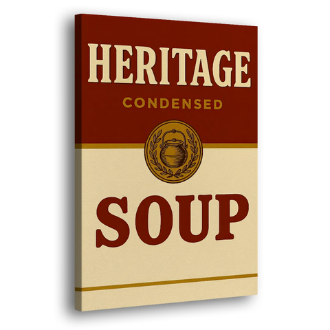 Vintage Heritage Soup - Canvas Wall Art