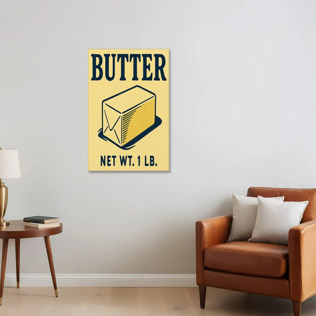 Vintage Natural Butter - Canvas Wall Art - Sofa - 24x36