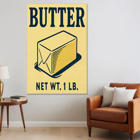 Vintage Natural Butter - Canvas Wall Art - Sofa - 40x60
