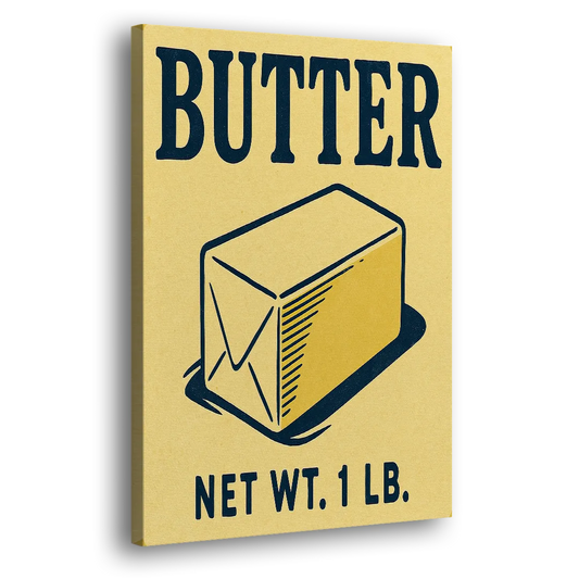 Vintage Natural Butter Side - Canvas Wall Art